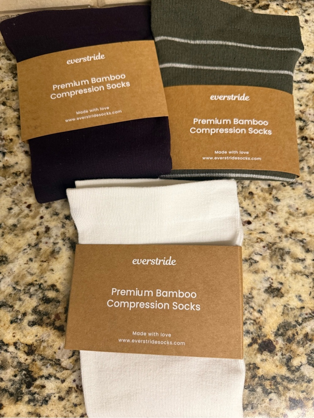 Premium Bamboo Compression Socks - Olive, Plum, White